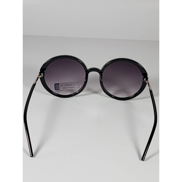 Foster Grant Full Round Black & Gold Metal Gradient Tint Sunglasses 52432FGX001 - Picture 5 of 11